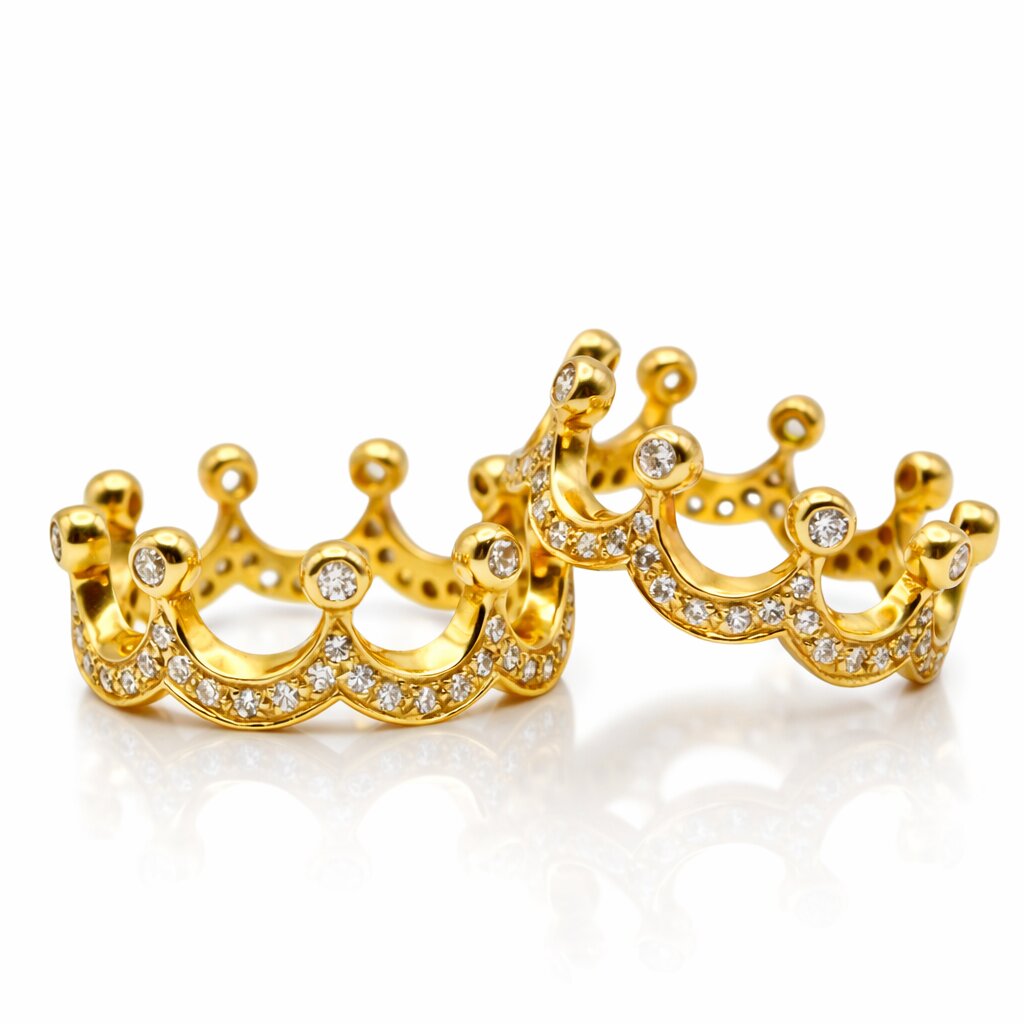 Convertible Crown Ring Set in 14K Yellow Gold with 1.06K Diamonds.